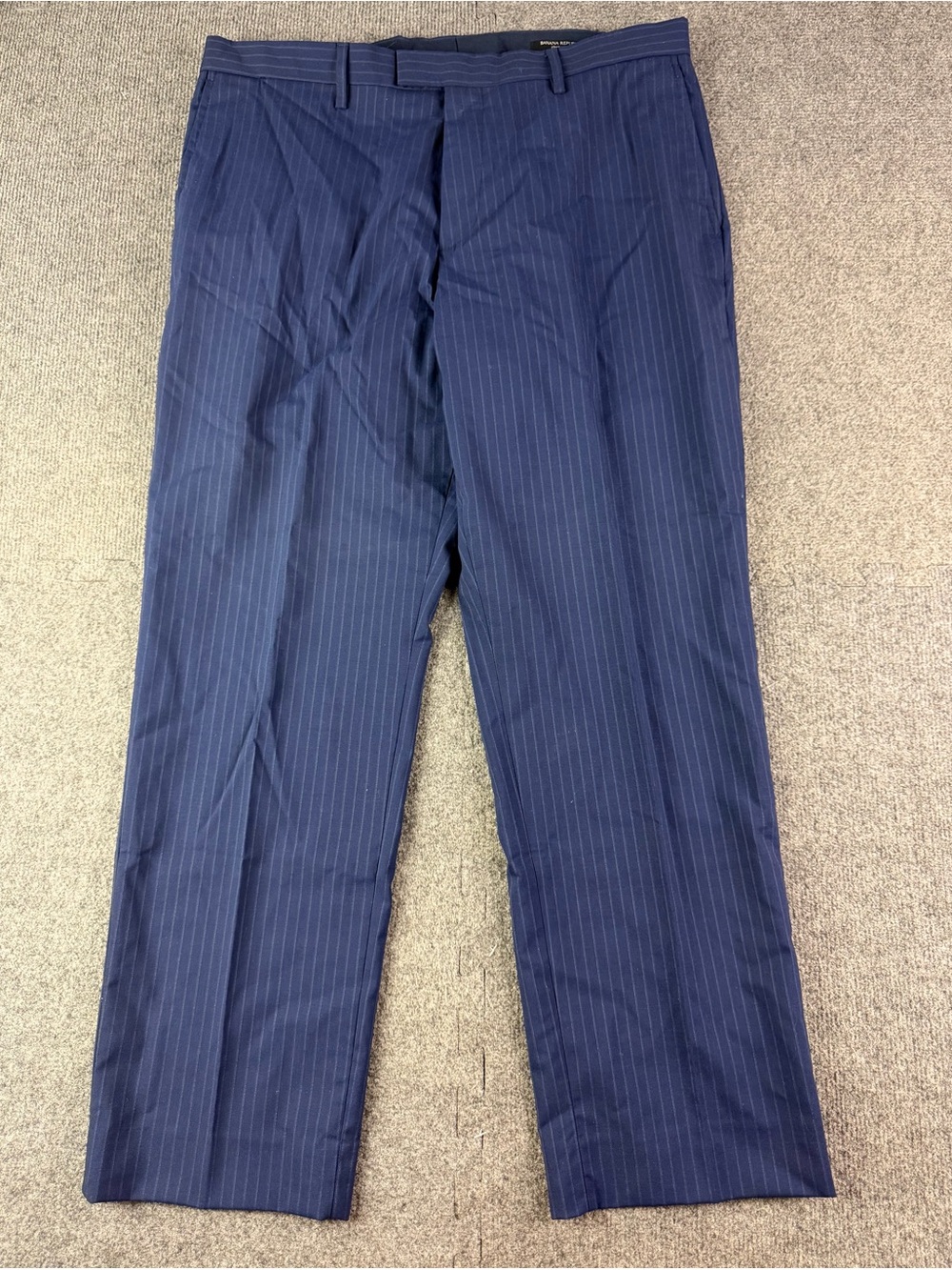 Banana Republic Standard Fit Men F/F Wool Blend Drenes Pants Size 35x29 Blue